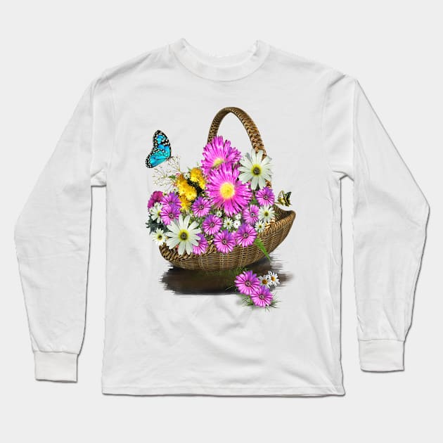 Mother's-Day Spring-Flower Basket Long Sleeve T-Shirt by Nadine8May